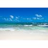Background Photo with Beach Waves and Sunset, Summer Vacation, Ocean, Beach, Blue Sky, White Cloud, Sand, Photo Shoot