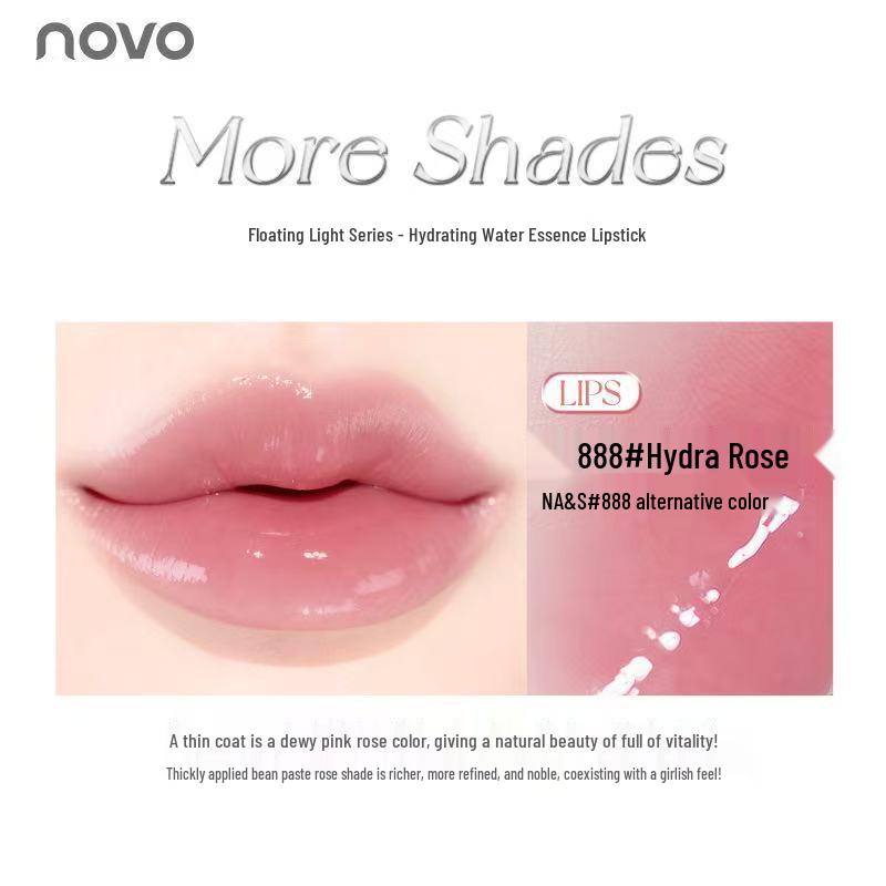 NOVO6490 Luminous Essence Hydrating Lipstick: Moisturizing, Nourishing, Long-Lasting, Anti-Cracking, Low Saturation, Whitening.