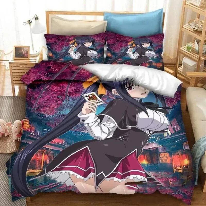 Anime High School DxD Bedding Set Duvet Cover Sheet Printed Bed Set Pillowcase Bed Full Queen King Size Comforter Bedroom