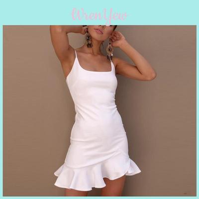 Stylish Women Fashion Mini Pleated Sling Dress Skirt Sleeveless Cocktail Dress