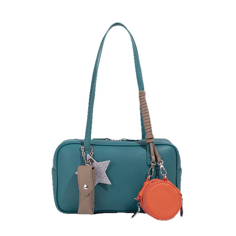 2025 New Women's Bag High-End Niche Boston Bag Simple Versatile Underarm Bowling Bag