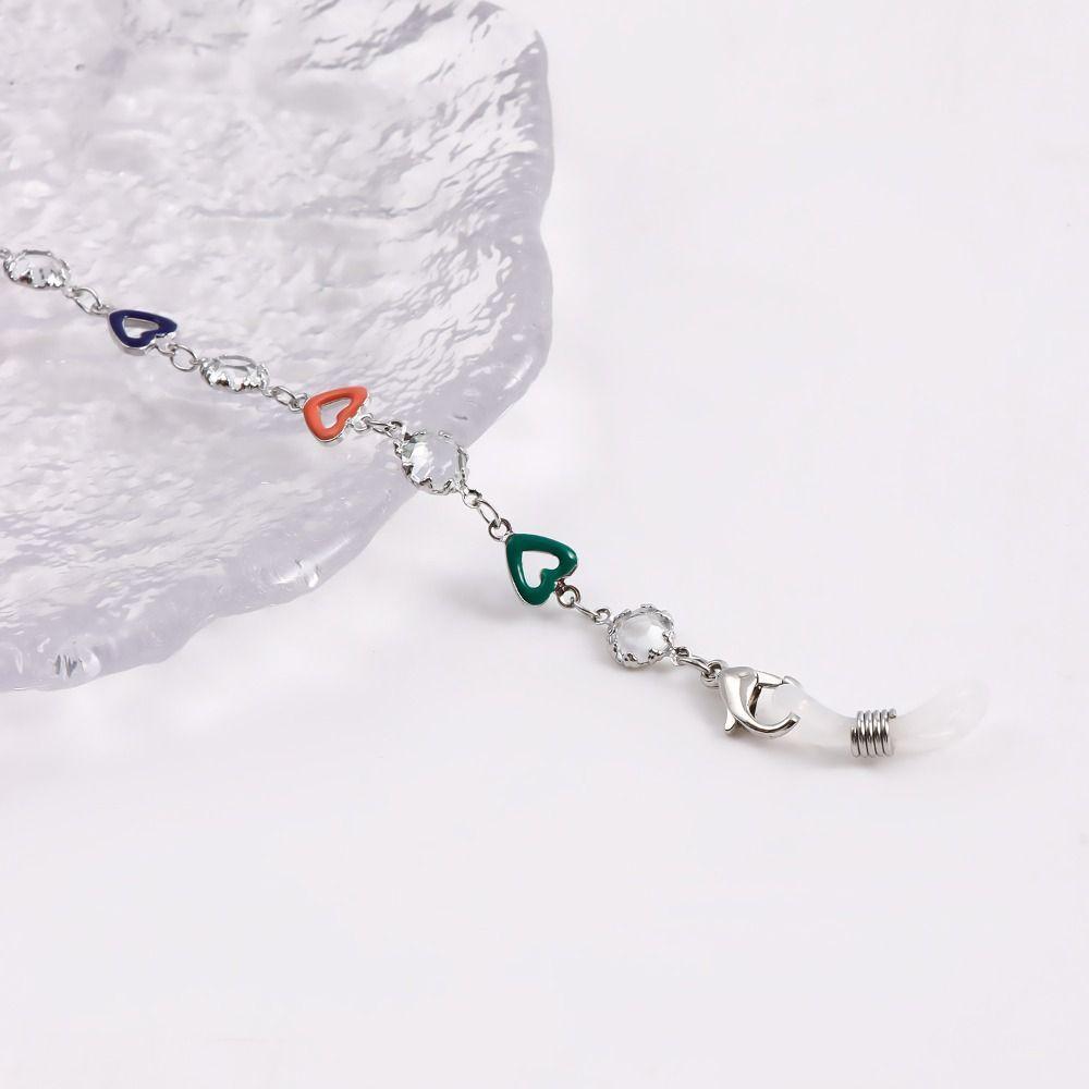 Rhinestone Metal Glasses Chain Colorful Beads Eyeglass Lanyard Sunglasses Chains  Women Girls
