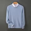 Men's Pure Wool Half-High Collar Sweater - Loose Knit Base Layer for Autumn/Winter