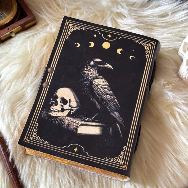 Das Raben Lederjournal: Gotisches Grimoire Buch der Schatten