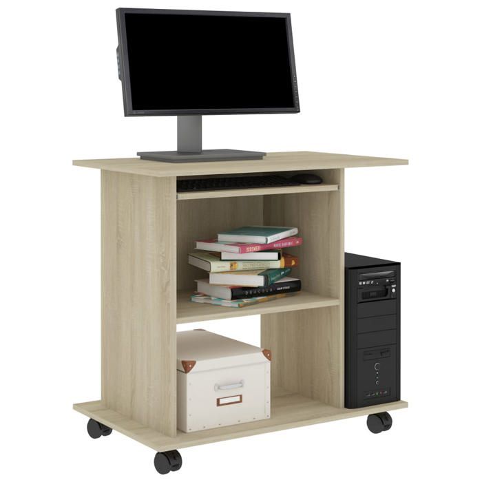 VidaXL Bureau d'Ordinateur, Table d'Ordinateur, Table d'Étude, Meuble de Salon Salle de Séjour Salle de Travail Maison 802897