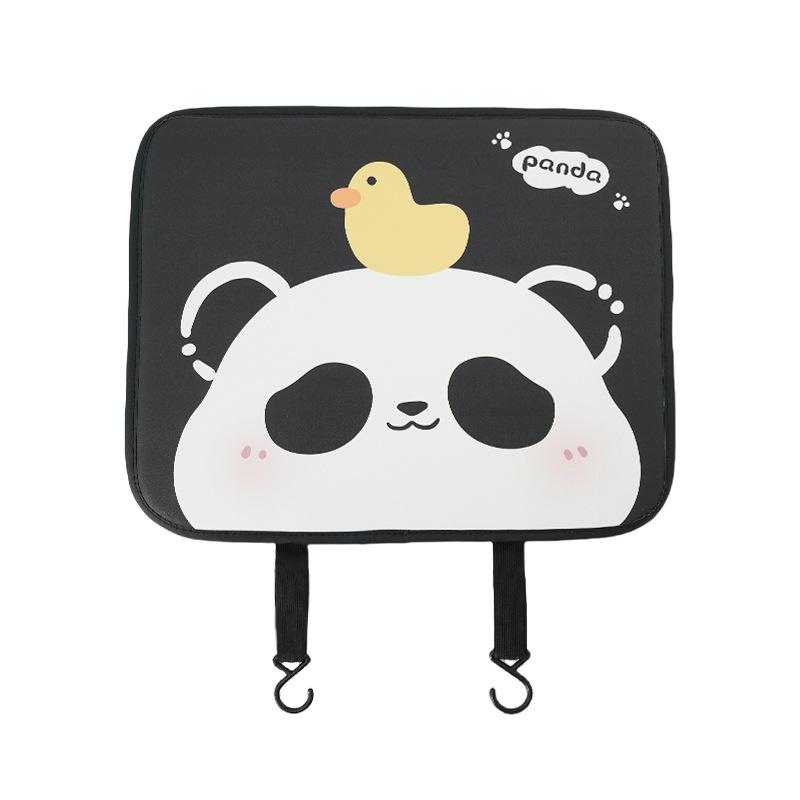 Cute Cartoon Panda Leather Car Seat Back Anti Kick Protection Mat