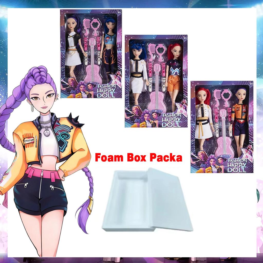 3Pcs Demon Hunters Trendy Girl Group Articulated Dolls with Instrument Accessories Girl Toys Kids  Birthday Holiday Gifts