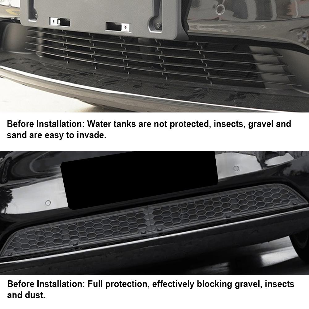 2pcs High Quality Touch-Tone For Tesla Model 3/Y 2017-2024 Car Lower Bumper Anti Insect Net New Upgrade PC Alloy ABS