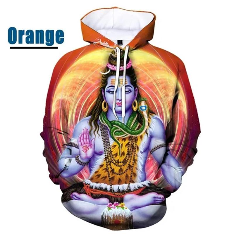 Fashion Shiva 3D Printed Hoodies Spring Autumn Outdoor Long Sleeve Mens Womens Casual Sweatshirt Streetwear Oversized Pullovers