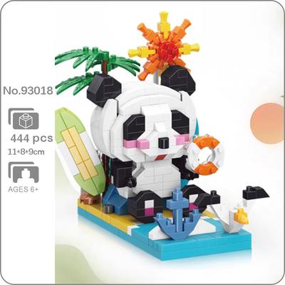 93018 Tierwelt Panda Sonne Sand Strand Handyständer DIY Mini Diamant Blöcke Ziegel Gebäude Spielzeug für Kinder keine Box