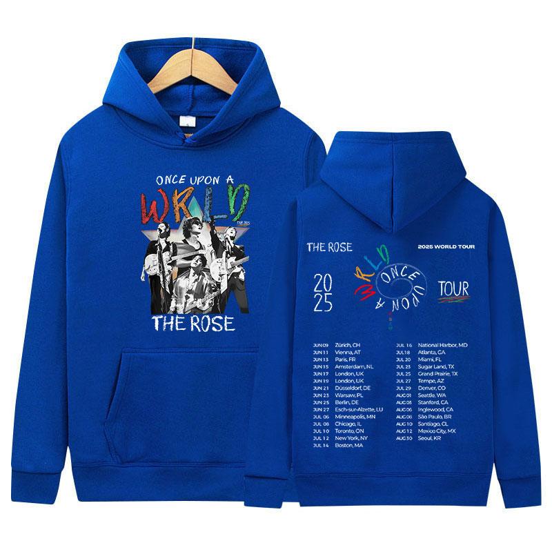 Singer The Rose Once Upon AWRLD World Tour Album Hoody Men's Clothing Retro Oversized Long Sleeve Fleece Hoodies Streetwear