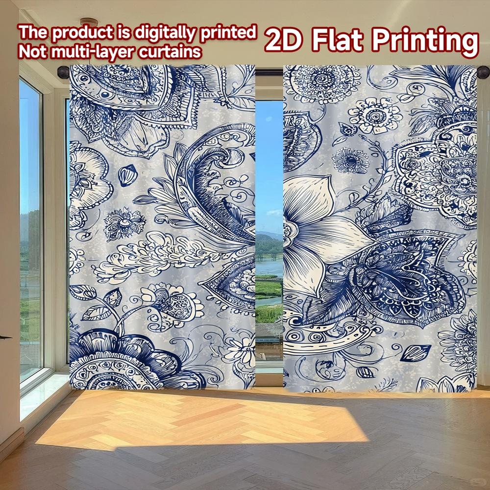 

Set Of 2 Flat Printing Curtains Without Rod Floral Swirls Design Saint Patrick Is Day Festival Creative Versatile Curtain Made Polyester W100*H70(CM)-Hooks&1PCS