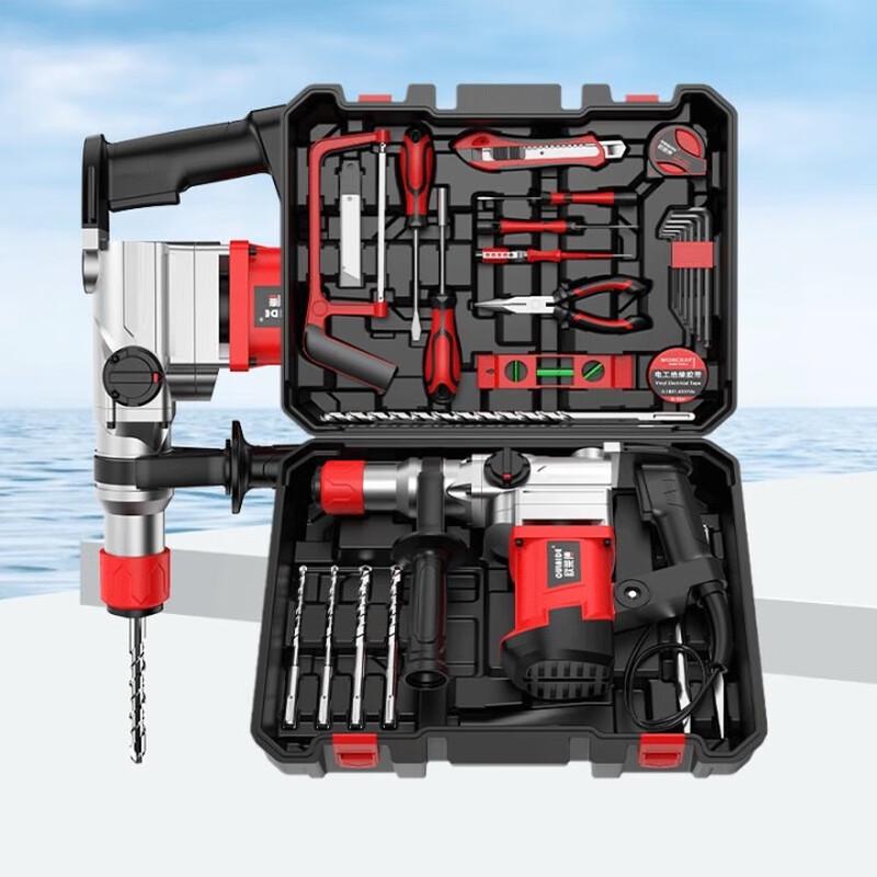 

Oulaide 3-Function Heavy-Duty Rotary Hammer Drill Set CN plug (adapter included)