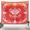 Black & White Crown Tapestry, Ornate Baroque Floral Pattern Print, Wall Hanging for Luxury & Vintage Aesthetic Home Decor