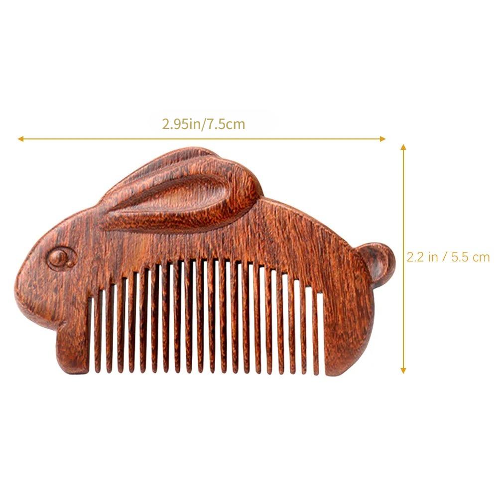Thickened Jade Rabbit Sandalwood Comb New Wide and Densely Toothed Comb Creative Ancient Immortal Craft Exquisite Packaging Comb