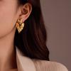GEMCHIC Women's Stainless Steel Love Folded Tassel Earrings Elegant High-End Titanium Steel Ear Studs Wholesale