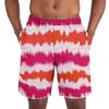 Herren Freizeitshorts mit elastischem Bund, Batikdruck, lockere Passform, leichte Sommer-Strandbekleidung für den täglichen Gebrauch