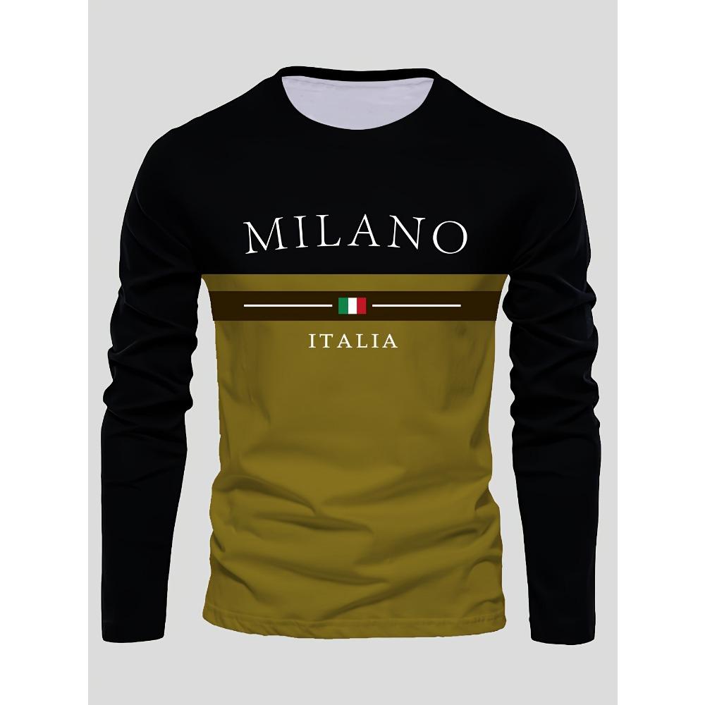 Men's Outdoor Leisure Sports Long Sleeve T-Shirt Crew Neck Autumn Bottom Shirt