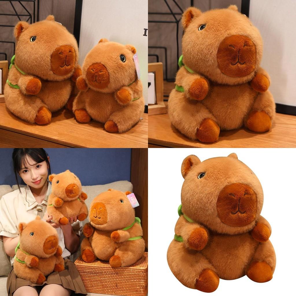 Cartoon Capybara Plush Toy With Turtle Backpack Design For Kids