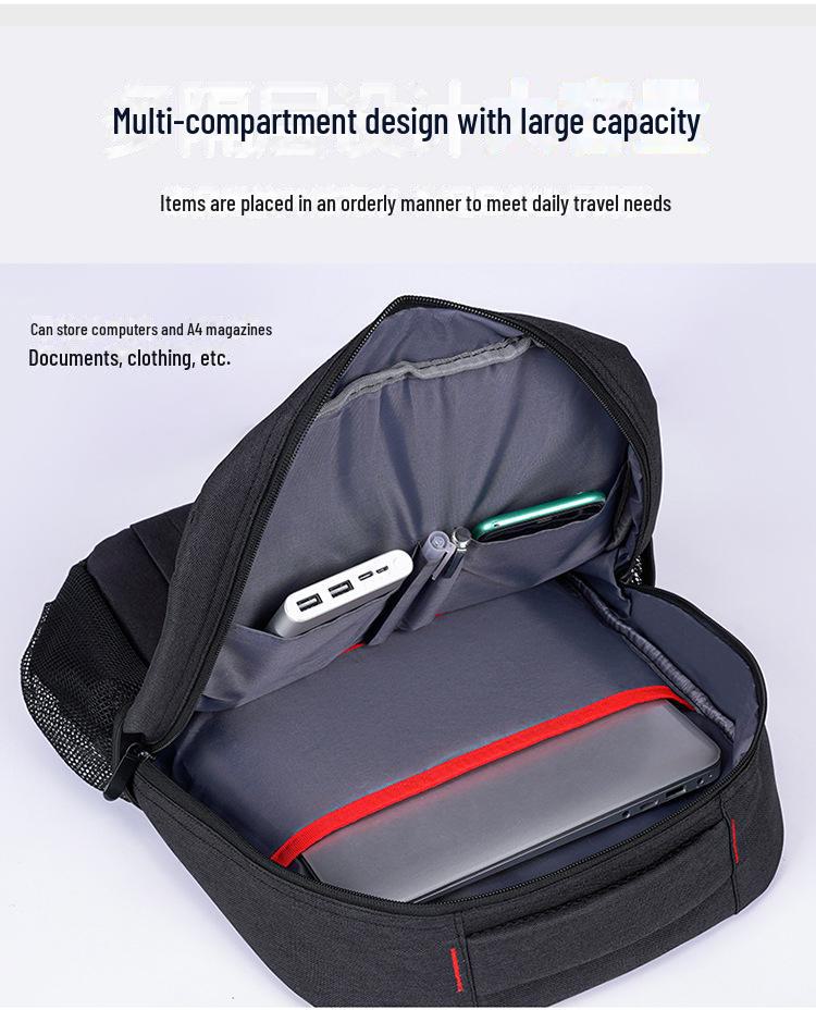 Men's Stylish Solid Color Business Backpack - Large Capacity, High-End Commuter Design