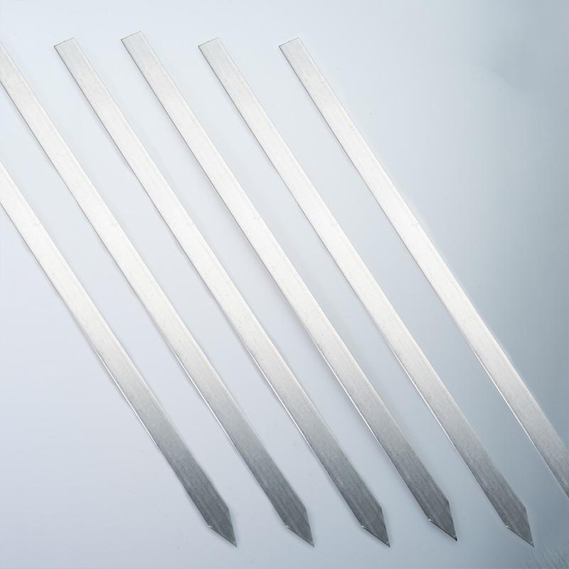 Stainless Steel BBQ Skewers 40/50cm Flat Heavy-Duty Kebab Sticks for Grilling Outdoor Cooking Camping Durable