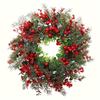American Style Red Berry & Eucalyptus Christmas Wreath - Holiday Door & Window Decoration