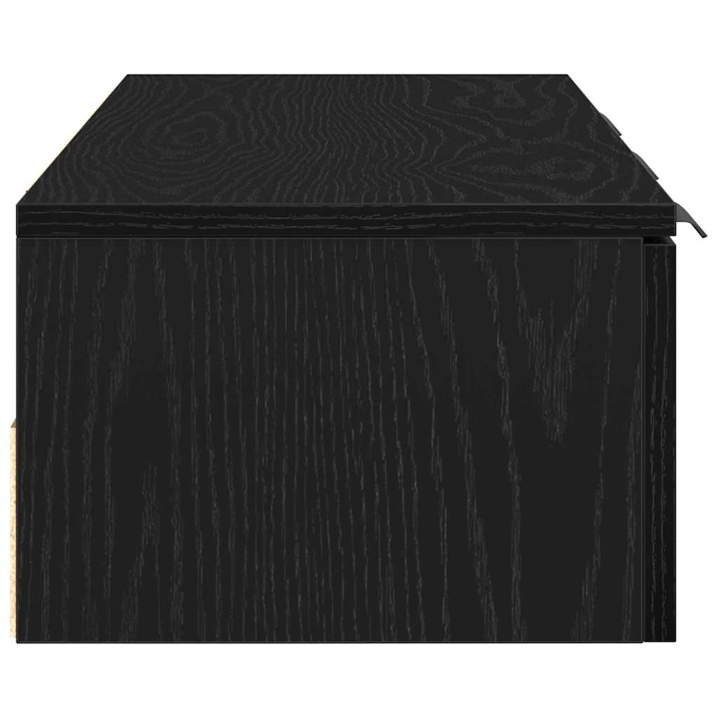 Wall Cabinet Black Oak Look 102 x 30 x 20 cm Engineered Wood