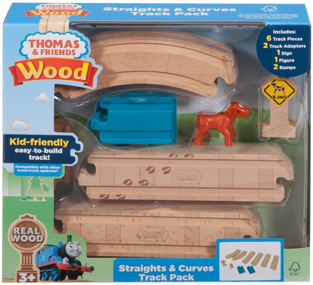 Thomas the Tank Engine Wooden Rail Series Straight & Curved Rail Extension Set FKF54