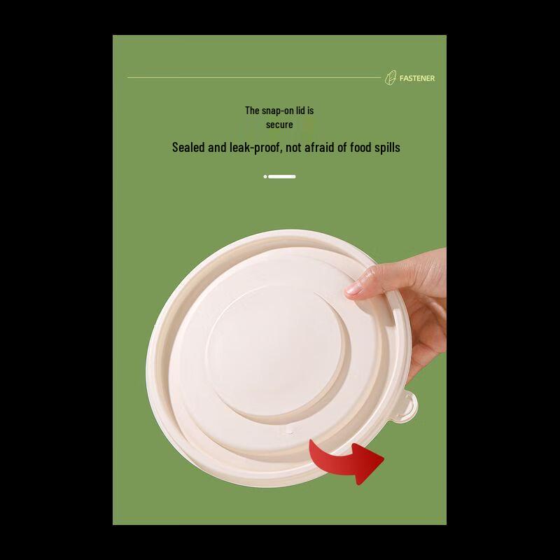 NHZHIW 500ml Disposable Corn Starch Round Bowl Meal Boxes