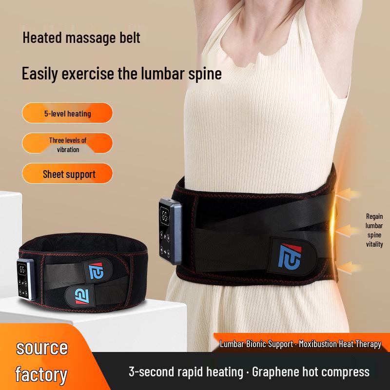 Rechargeable Lumbar Support & Heating Massager with Hot Compress & Vibration Therapy