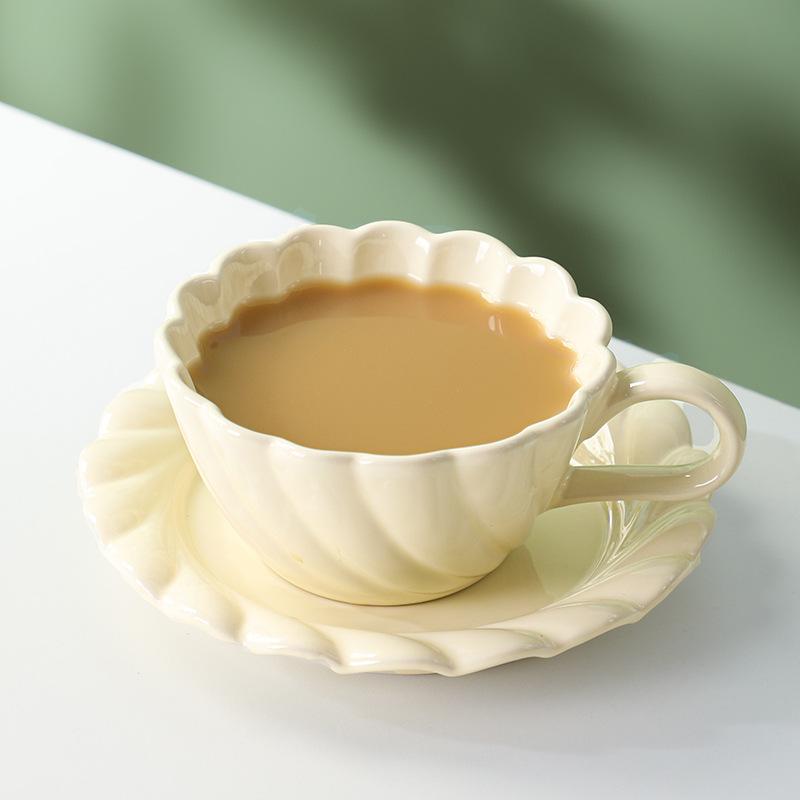 High-Value Ceramic Cup Hotel Restaurant Coffee Cup Saucer Set Office Household Milk Cup Water Cup Breakfast Cup