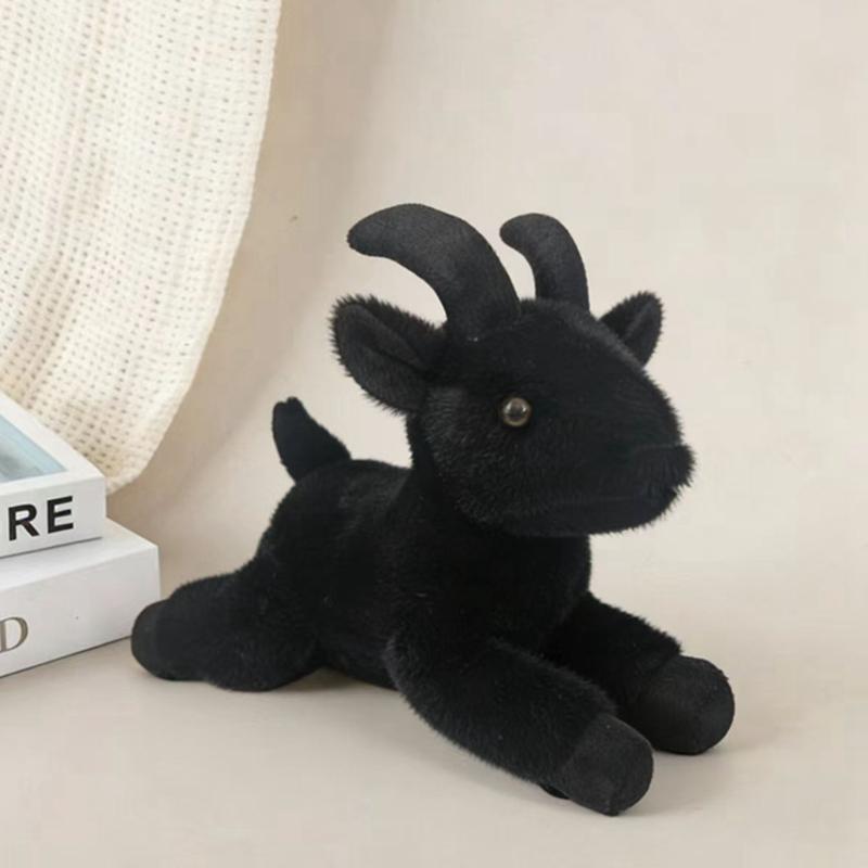 Liggende Zittende Geit Lam Schaap Pluche Speelgoed Simulatie Schattig Grasland Dier Witte Zwarte Metgezel Pluche Knuffel Cadeau 20x33cm
