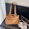 Canvas Bag Casual Commuting Practical Multi-function Shoulder All-matching Pure Color Simple Tote Student Class Schoolbag
