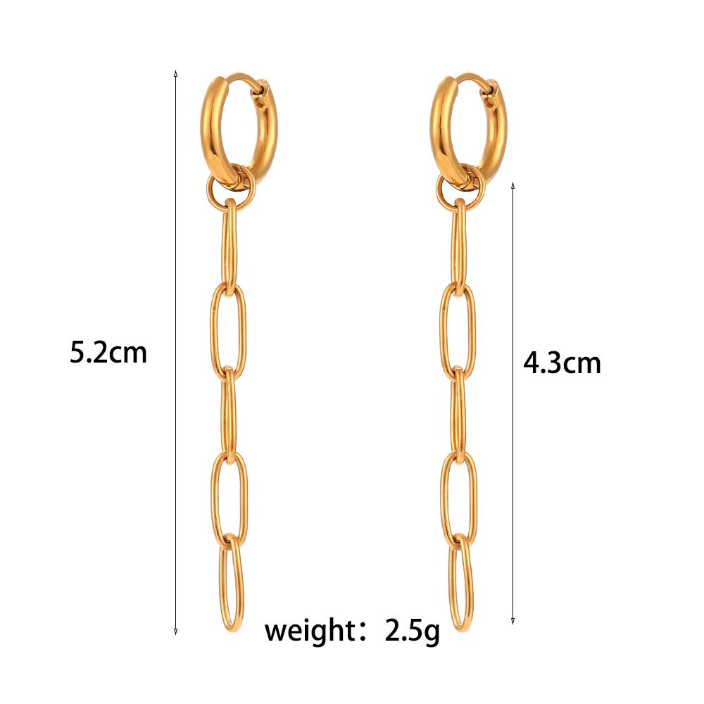 MamacitaSlay 18K Gold Plated Snowflake Long Tassel Hoop Earrings 316L Stainless Steel Waterproof Jewelry For Women Everyday Wear