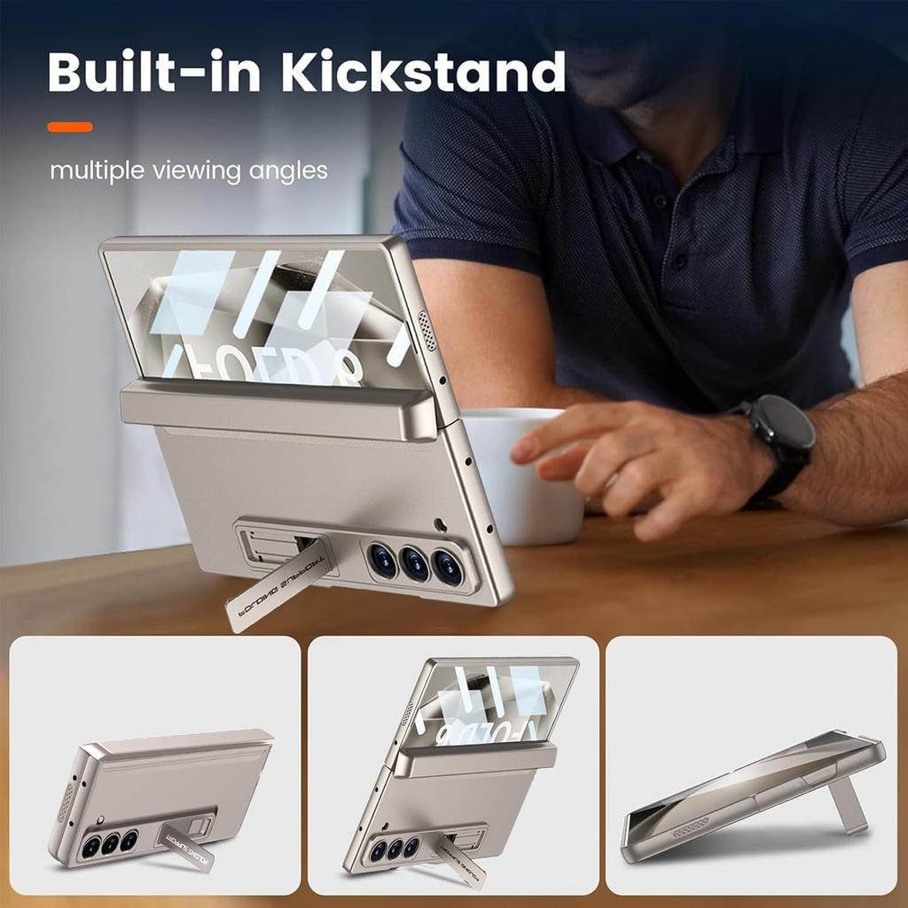 NINKI for Samsung Galaxy Z Fold 6 Case with S Pen & S Pen Holder & Adjustable Kickstand, Z Fold6 Case Magnetic Hinge Screen Protector Galaxy Fold 6