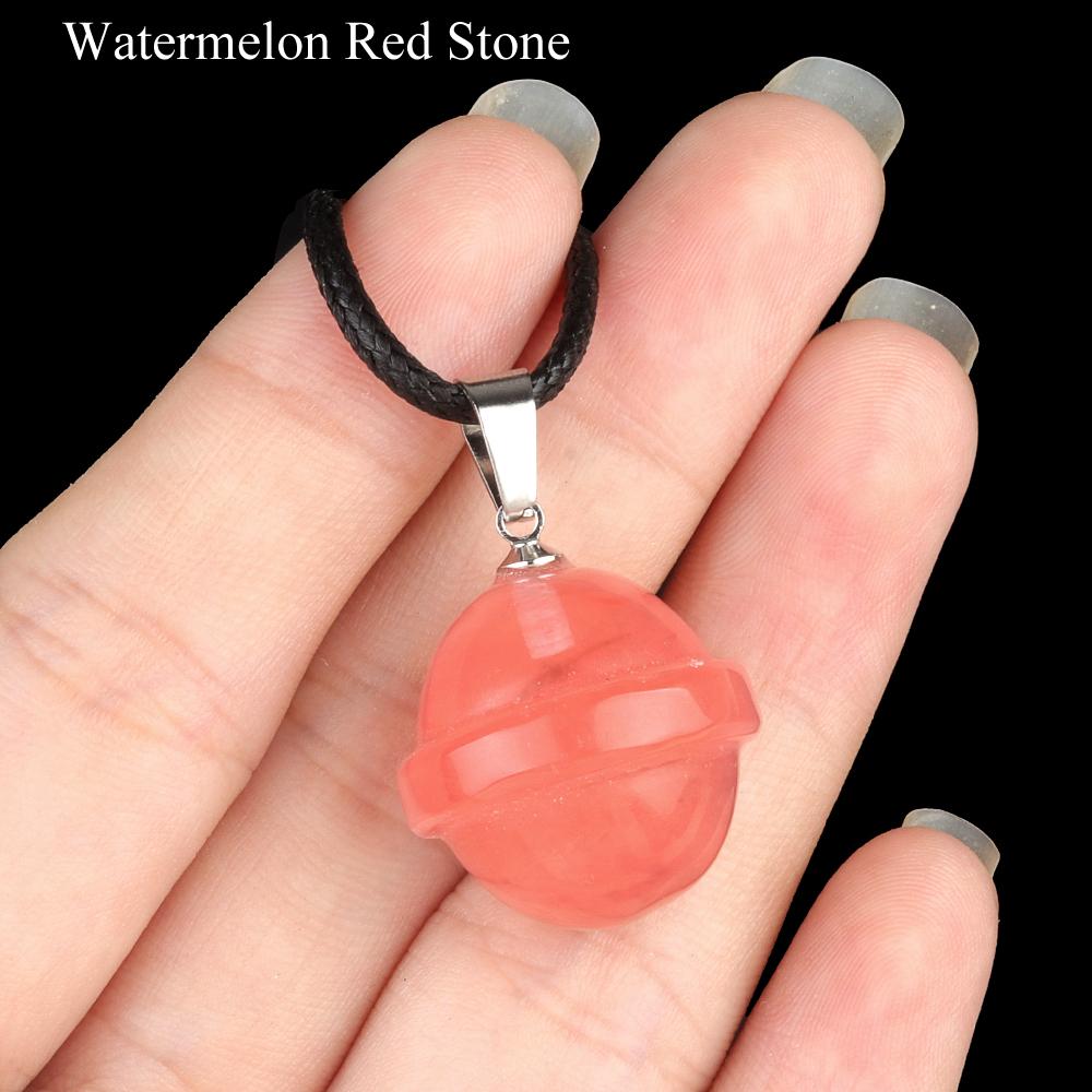 1 Stück Halskette mit Anhänger aus Natursteinkristall, Asteroiden-Edelstein, Charms mit Riemenkette, Halsketten für Frauen und Männer, Alltagsschmuck, Geschenke, 20 × 20 mm
