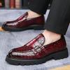 2025 New Spring Autumn Big Size Leather Shoes for Men Belt Designer Stone Pattern Platform Brogue Dress Shoes Men