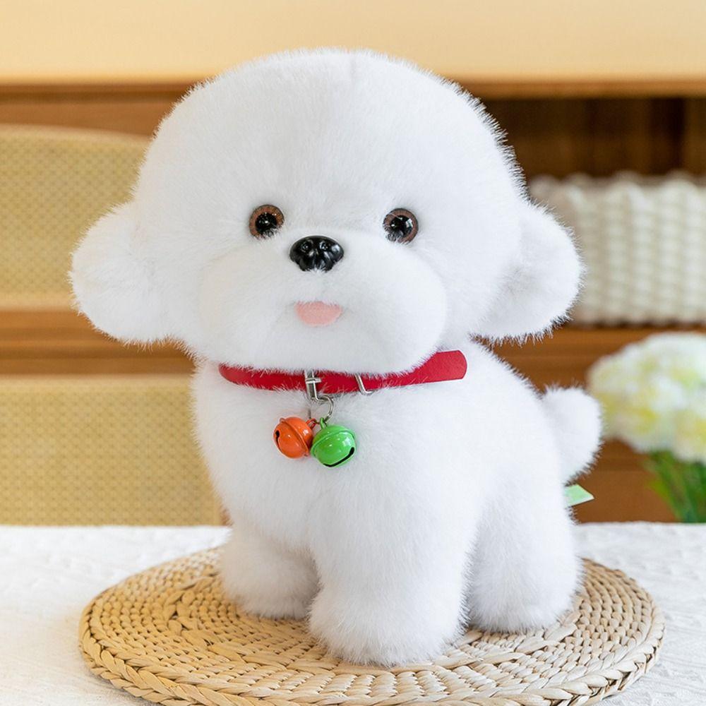 PP Cotton Red Bell Puppy Dolls Sitting Stuffed Animals Puppy Doll  Home Decor