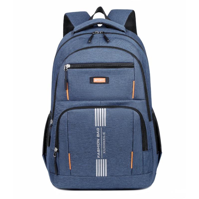 

Middle school student schoolbag travel backpack computer bag business commute new wear-resistant waterproof men s backpack casual big синій