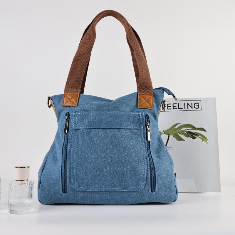 Damen Canvas Tote & Umhänge-Messenger-Taschen mit großem Fassungsvermögen