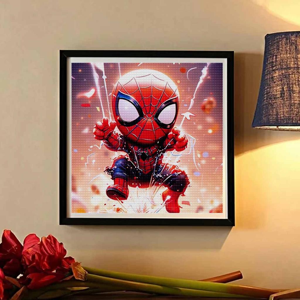 5D DIY Diamond Painting Decorative Q Version Spider-Man Full Round Drill Scenery Diamond Embroidery Cross Stitch Kits Home Decor Gift