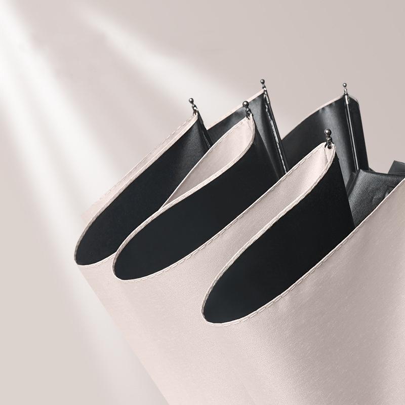 12 Bone Black Glue Fully Automatic Umbrella With Thick And Durable Keel Three Fold Umbrella UV Resistant Folding Umbrella.