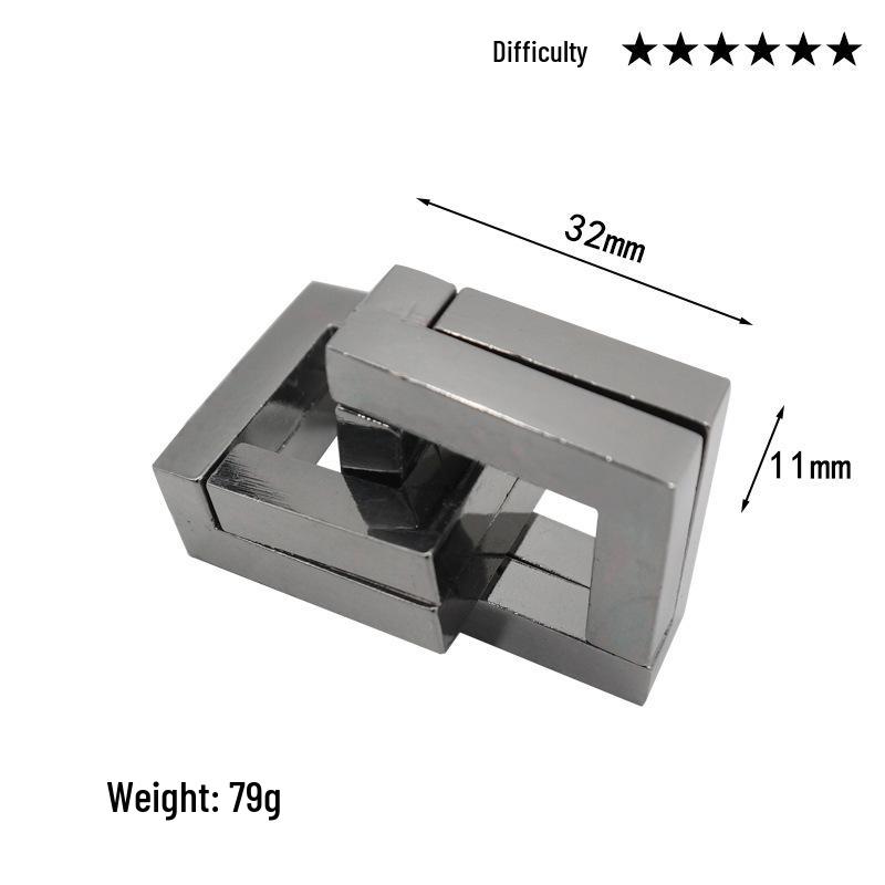 Intelligence Puzzle Zinc Alloy Disentanglement Rings - Unlock Nine Linked Rings Kongming Luban Lock Educational Toy