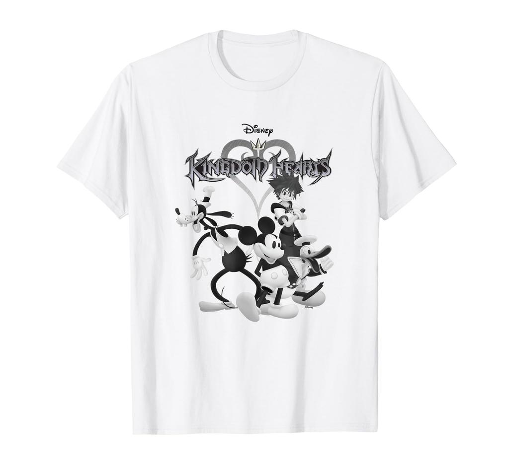 Kingdom Hearts Steamboat Heroes Black & White T-shirt