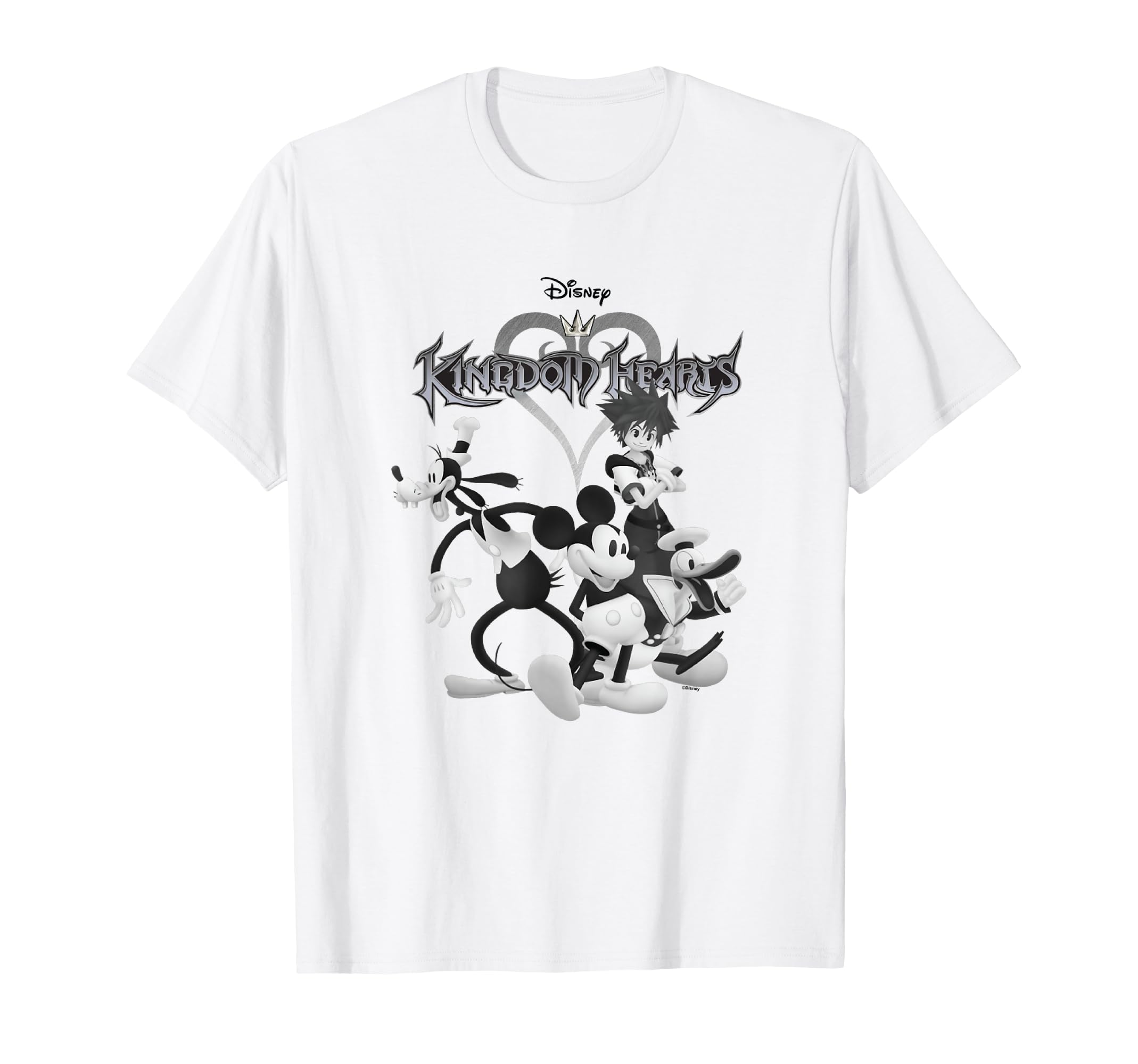 

Kingdom Hearts Steamboat Heroes Black & White T-shirt