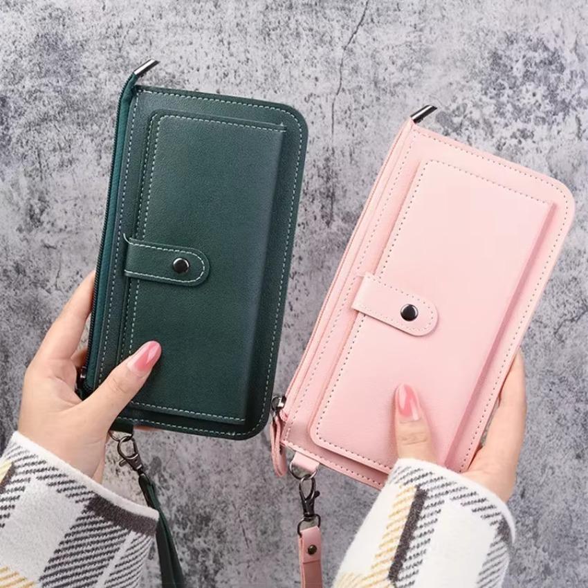1 Pcs New PU Leather Long Multi-card Position Clutch Buckle Zipper Studen Wallets Women's Wallet Multifunctional Fashion New