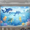 2D Ocean Animals Backdrop Dolphin Whale Turtle Octopus Photography Background