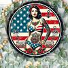 Amerikanische Flagge Blech Retro Wandkunst Vintage Heimbar Büro Dekor Metallschild