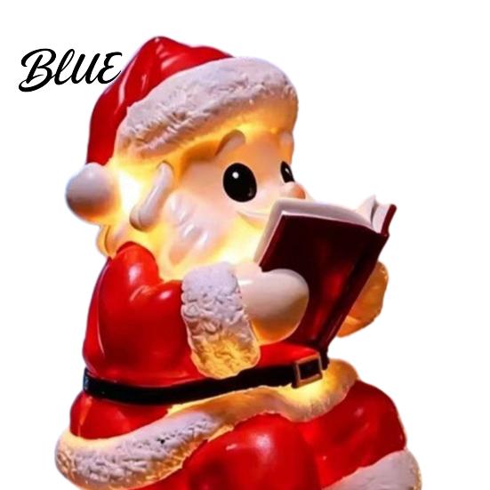 Battery Operated Lamp Santa Claus Night Light Resin Christmas Tabletop Ornament with Bedside Atmosphere Warm LED Lighting Holiday Bedroom