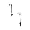 Hip Hop Trendy Stainless Steel Silver Color Star Cross Tassel Pendant Asymmetry Stud Earrings for Women Men Rock Punk Jewelry
